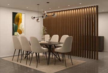 Wood Slat Room Divider – Teak