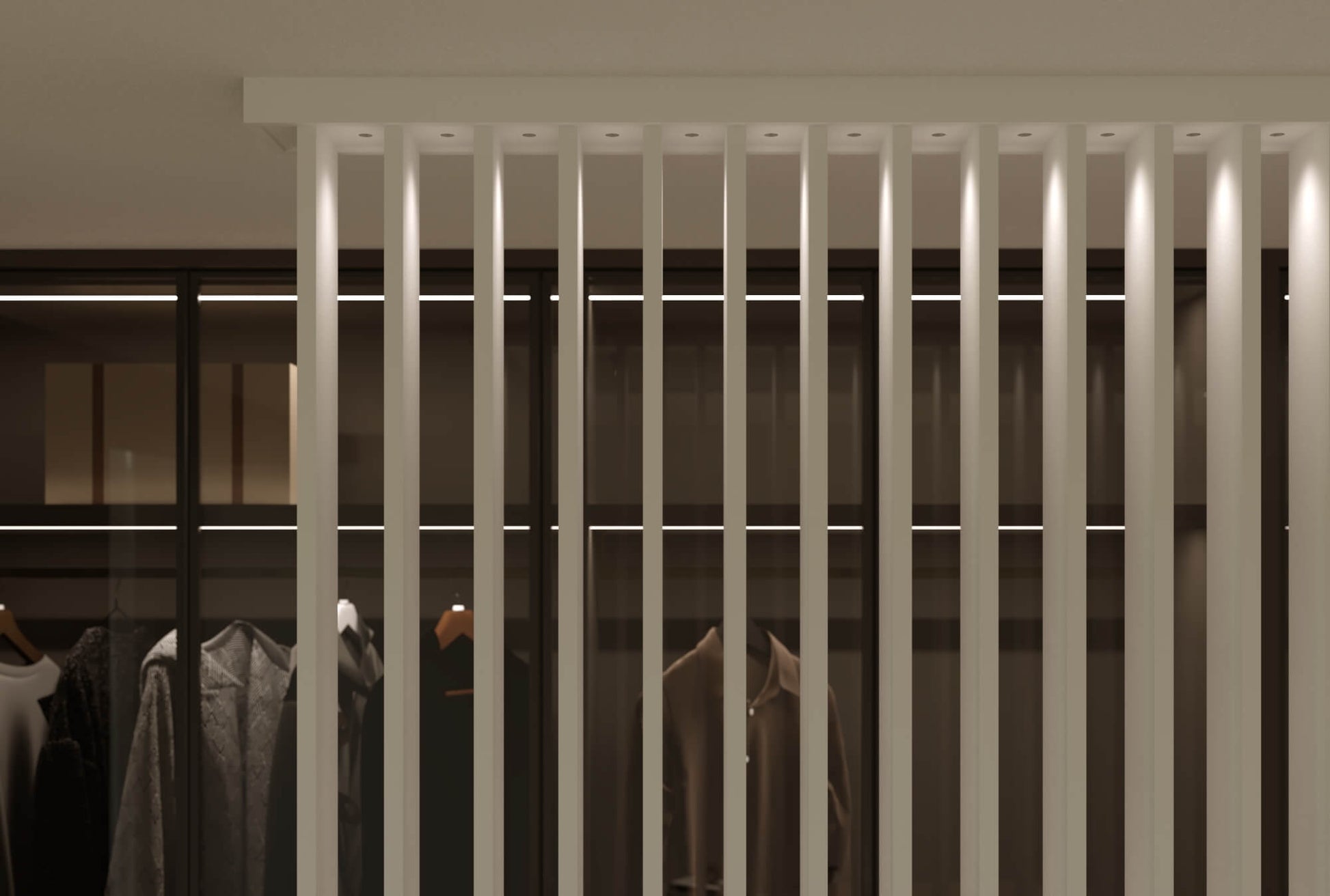 wood slat room divider