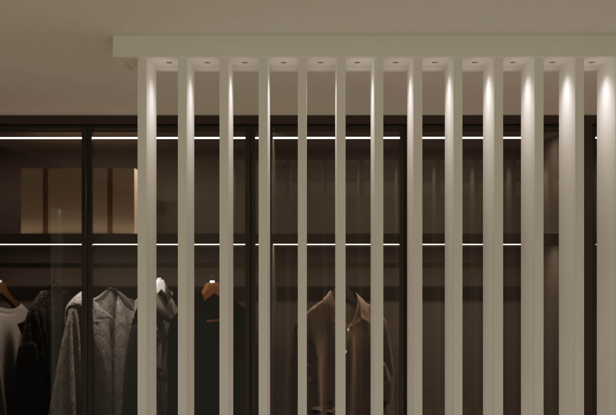 wood slat room divider