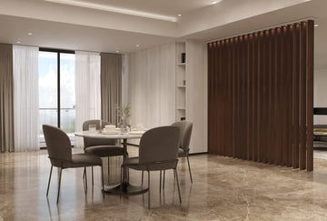 Stainable Wood Slat Room Divider