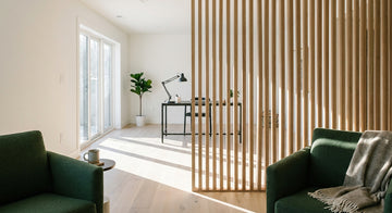 Wood Slat Basement Room Dividers: Zoning a Finished Lower Level Without Building Walls