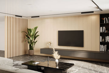 Wood Slat Room Divider – White Oak