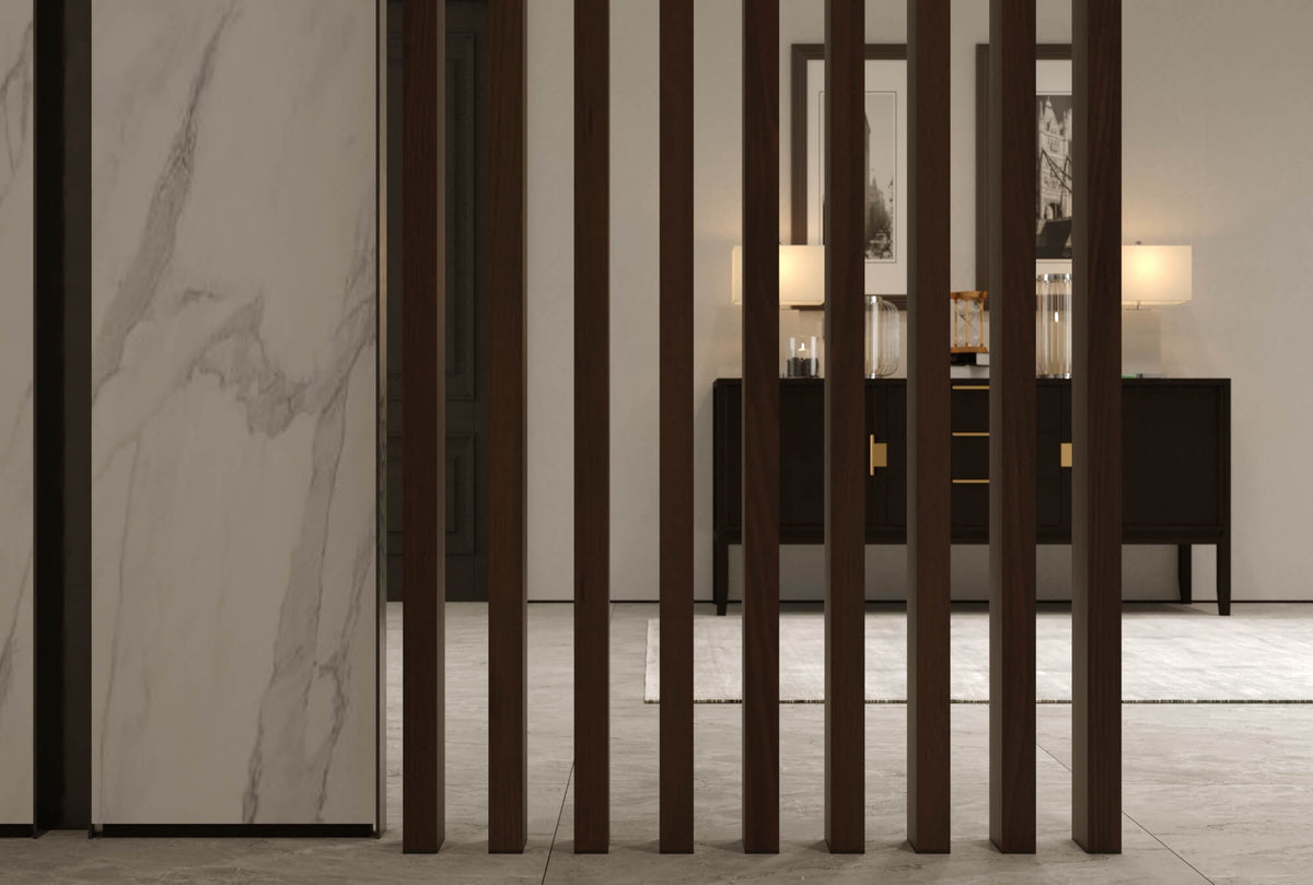 Dark Walnut Wood Slat Room Divider | SKANDINAVIA by Primo Panels ...