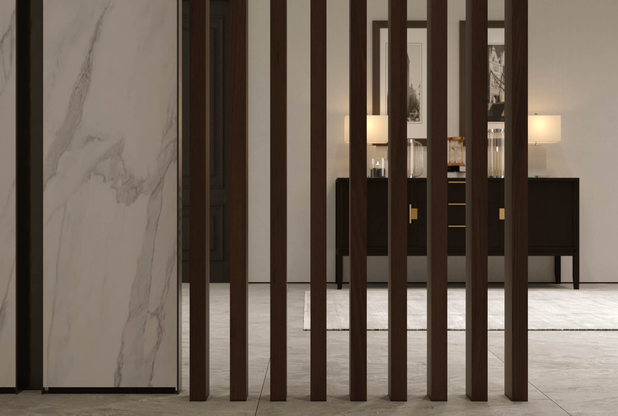 Wood Slat Divider – Dark Walnut